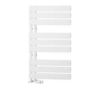 Reina Vada Vertical Aluminium Central Heating Towel Rail - 870 X 500mm - White