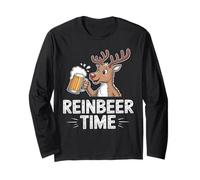 Reinbeer TIME Holiday Reindeer Cheers Beer Lovers Christmas Long Sleeve T-Shirt