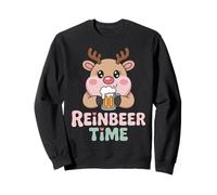REINBEER TIME Holiday Reindeer Cheers Beer Lovers Christmas Sweatshirt
