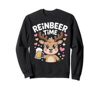 REINBEER TIME Holiday Reindeer Cheers Beer Lovers Christmas Sweatshirt