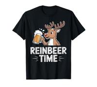 Reinbeer TIME Holiday Reindeer Cheers Beer Lovers Christmas T-Shirt