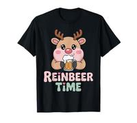 Reinbeer TIME Holiday Reindeer Cheers Beer Lovers Christmas T-Shirt