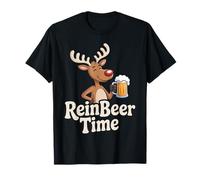 Reinbeer TIME Holiday Reindeer Cheers Beer Lovers Christmas T-Shirt