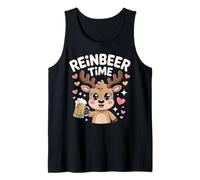 Reinbeer TIME Holiday Reindeer Cheers Beer Lovers Christmas Tank Top