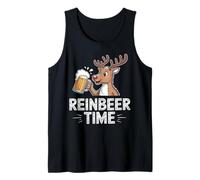 Reinbeer TIME Holiday Reindeer Cheers Beer Lovers Christmas Tank Top