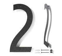 REINCARVATION 12 Inch Black Metal House Numbers | Modern Floating Style | Wall Mount | Rust-Proof