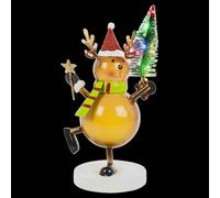 (Reindeer) 28cm Glittery Light Up Festive Metal Figurine With Multicolor LED Christmas Tree