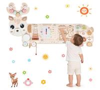 Reindeer Activity Wall Busy Board Panels, 12-in-1 Sensory Wall Panel for Kids, Toddler Montessori Learning Activity Center, Perfect for Toddler Playroom Nursery Classroom Dentist Waiting Room (White)