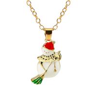 Reindeer and Festive Figure Necklace Yuletide Hand-Painted Enamel Bells Artisan Craft Jewelry Gift for Close Companions