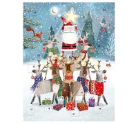 Reindeer and Santa's Helpers Large Ling Advent Calendar 410 x 315mm