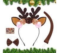 Reindeer Antler Headband - Cute Elk Headwear | Christmas Reindeer Antlers Stories | Cute Elk Headpiece, Deer Headband for Festive Halloween Party Cosplay Outfit in Winter