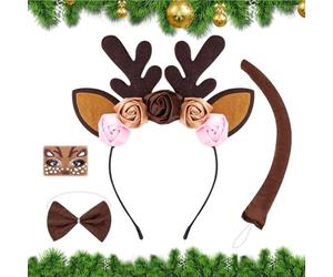 Reindeer Antler Headband - Cute Elk Headwear | Christmas Reindeer Antlers Stories | Cute Elk Headpiece, Deer Headband for Festive Halloween Party Cosplay Outfit in Winter