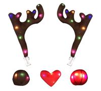 Reindeer Antlers Car Decoration - Christmas Lighted Auto Exterior Ornament With LED Feature | Perfect For Holiday Vehicle Roof Display Parade Street Party SUVs Trucks Road Trips