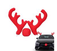 Reindeer Antlers Decoration Kit - 48x35cm Reindeer Antlers Christmas Decoration, Complete Set with Nose, Universal Car Accessory | SUV Car Vehicle Truck Holiday Station