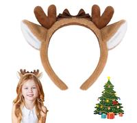 Reindeer Antlers, Soft Deer Ears Headband with Bow Cute Christmas Headwear Antler Animal Costume for Adult Halloween Parties (Deer Antlers Headband3)