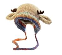 Reindeer Beanie - Windproof Plush Hats | Plush Warm Antler Hat, Cute Deer Costume Hat, Warm Cartoon Beanies, For Women Girls Teens Children Travel Holiday Outdoor, Enhance Celebration Vibes