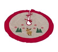 (Reindeer ) Brown Cloth Christmas Characters Tree Skirt Cover