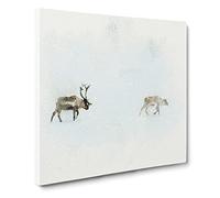 Reindeer Canvas Print | Gallery Wrapped 30mm Frame Wall Art | 20x20 inches | Ready to Hang | Abstract Christmas Picture | Living Room Bedroom Lounge Office