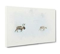 Reindeer Canvas Print | Gallery Wrapped 30mm Frame Wall Art | 30x20 inches | Ready to Hang | Abstract Christmas Picture | Living Room Bedroom Lounge Office