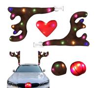 Reindeer Car Decoration,Christmas Light Up Vehicle Exterior Decoration | Festive Vehicle Roof Ornament,for Trucks RVs Sedans Road Trips Events Holiday Parties Detailers Parade Family Gathering
