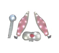 Reindeer Car Decoration Kit - Nose with LED Light, Pair of Soft Horns, Creative Automotive Accessory, Vehicle Decoration Easy to Install | Display Ornament