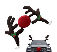 Reindeer Car Decorations | Festive Costume Decorations for Vehicles | Christmas Car with Reindeer Horns | for SUV, Van, Truck, and All Vehi