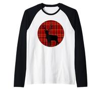 Reindeer Christmas Buffalo Plaid Deer Holiday Raglan Baseball Tee