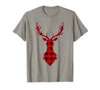 Reindeer Christmas Buffalo Plaid Deer Holiday T-Shirt