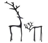 Reindeer Christmas Decoration Black Metal Reindeers Sculpture European-style Modern Decorative Imitation Reindeer Xmas Tabletop Ornaments for Shelf Table Mantel Fireplace Entryway Living Room Bedroom