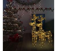 Reindeer Christmas Decorations 2 pcs 60x16x100 cm Acrylic Berkfield Home Multi One Size