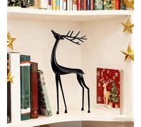 Reindeer Christmas Decorations, Imitation Metal Reindeers Sculpture, Black Reindeer Ornaments, Elegant Indoor Holiday Decor, Ideas for Mantel Living Room Bedroom Office (H 22cm)