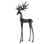 Reindeer Christmas Decorations, Reindeers Statues Imitation Metal Deer Sculpture, Christmas Reindeer Ornaments For Living Room, Black Reindeer Ornaments For Mantel Fireplace Home Decor (E#1PC)