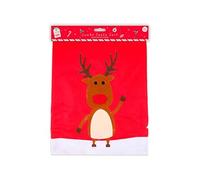 Reindeer Christmas Jumbo Fabric Present Sack 70cm - Large Festive Gift Bag, Reusable Holiday Santa Sack for Kids, Family & Xmas Decorations