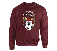 Reindeer Christmas Mens Sweatshirt World Cup 2025 Football Boys Pullover Jumper Funny Santa Dab Dabbing Novelty Unisex Gift Girls Kids Sweat Printed Design Maroon - Small