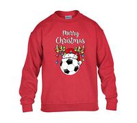 Reindeer Christmas Mens Sweatshirt World Cup 2025 Football Boys Pullover Jumper Funny Santa Dab Dabbing Novelty Unisex Gift Girls Kids Sweat Printed Design Red - Youth Small (Age 5-6)