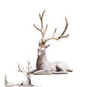 Reindeer Decor for Desk,Decorative Reindeer Sculpture - Resin Christmas Elk Statues for Desktop, Decorative Deer Ornament for Living Room, Bedroom