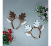 Reindeer Ears Headband, Cute Animal Ears Hairband, Fluffy Deer Antler Hair Accessories for Christmas Party Cosplay, Durable Craftsmanship (All)