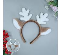 Reindeer Ears Headband, Cute Animal Ears Hairband, Fluffy Deer Antler Hair Accessories for Christmas Party Cosplay, Durable Craftsmanship (#B)