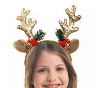Reindeer Ears Headband, Reindeer Antler Headband, Christmas Headband with Bell and Sequin Antlers, Costume Accessory for Versatile Holiday Decoration, Theme Events and Christmas
