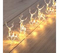 Reindeer Fairy Lights, 10 pcs Christmas Deer LED String Lights Battery Operated Waterproof Scattered Light Christmas Tree Hang Ornaments Interior Bedroom Decorations