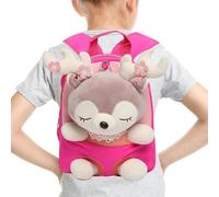 Reindeer for Kids - Plush Animal Bag, Detachable Plush Bag, Lightweight | Adorable Preschool Travel Bag for Kids, School Gift Storage Companion