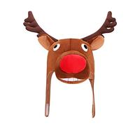 Reindeer Hat Christmas Decoration Hat Pineapple Hat Funny Animal Stuffed Headgear Cap Cartoon Deer Plush Hat Christmas Santa Secret Gift Deer Antlers Headdress Photo Prop Fancy Dress Party Headwear