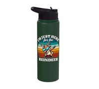 Reindeer I'm Just Here for Reindeer Stainless Steel Insulated Water Bottle