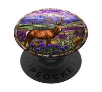 Reindeer in Scottish Highland Mountain Scene PopSockets Adhesive PopGrip