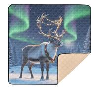Reindeer in Snow Christmas Decor Large Stylish Baby Activity Play Mat for Indoor Outdoor Portable Padded Baby Mat for Babies Infants Toddlers, 50'' x 50''