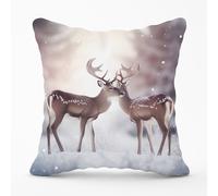 Warren Reed - Designer Reindeer In The Snow Cushions | Size: 60 cm x 60 cm Warren Reed - Designer Multicolor 60 cm x 60 cm