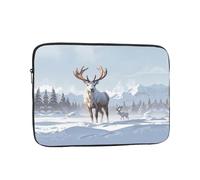 Reindeer in the snow Patterned 12 inch computer bag, portable computer storage bag, suitable for business trips and commuting