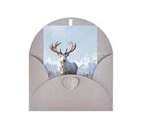 Reindeer in the snow patterned Gray party invitation, vertical greeting card, suitable for anniversary