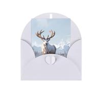 Reindeer in the snow patterned White party invitation, vertical greeting card, suitable for anniversary
