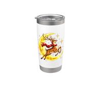 Reindeer Leaping Over The Moon Stainless Steel Insulated Tumbler